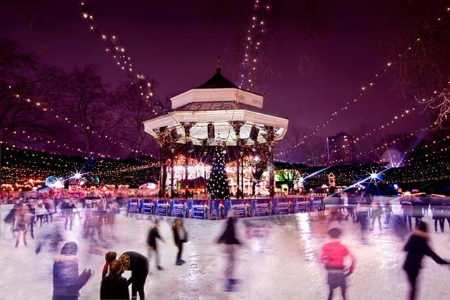 Patinaje sobre hielo en Navidad en Londres