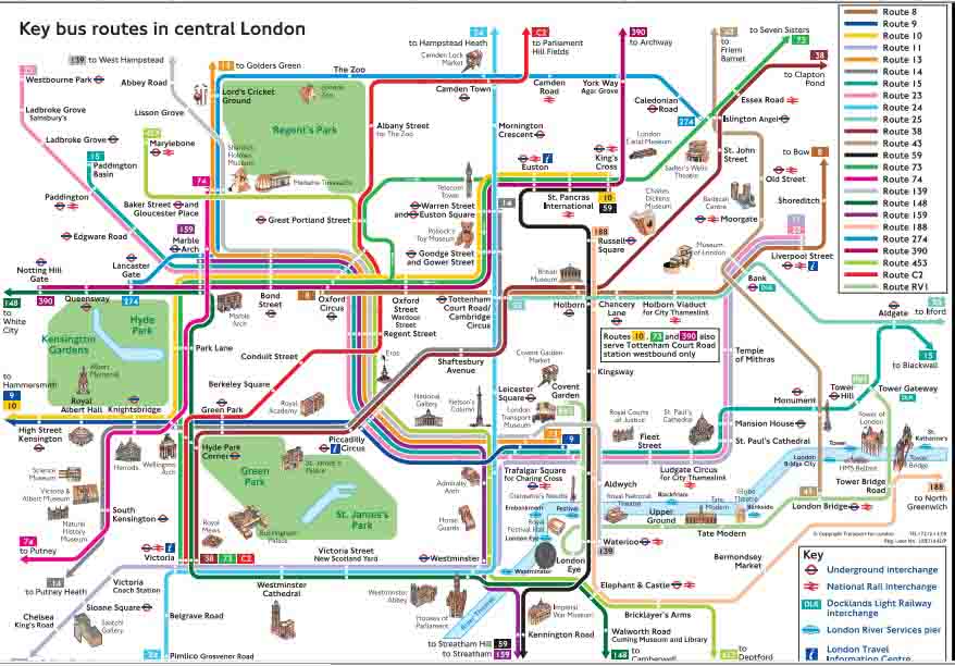 Mapa autobús Londres