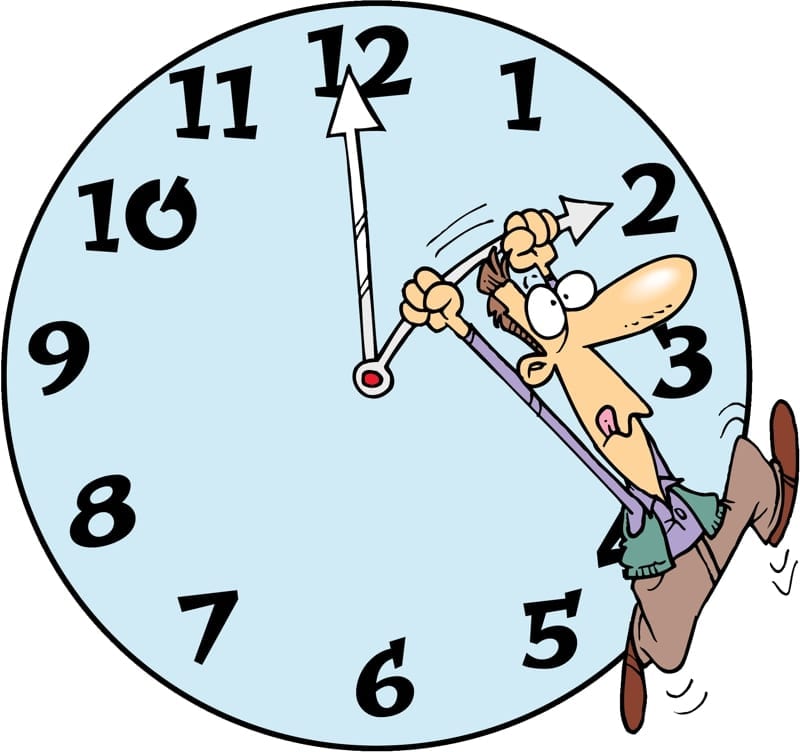 reloj señalando las horas de aprender ingles
